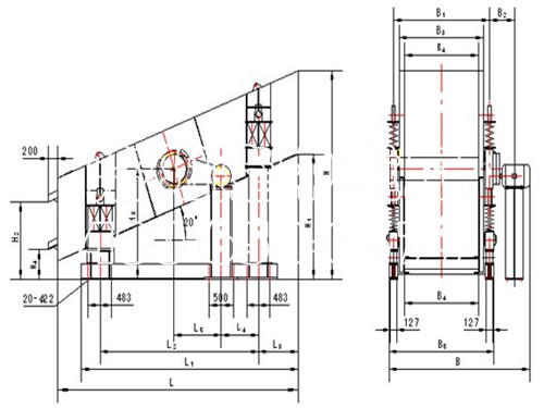 圓振動篩結構圖 圓振動篩結構圖